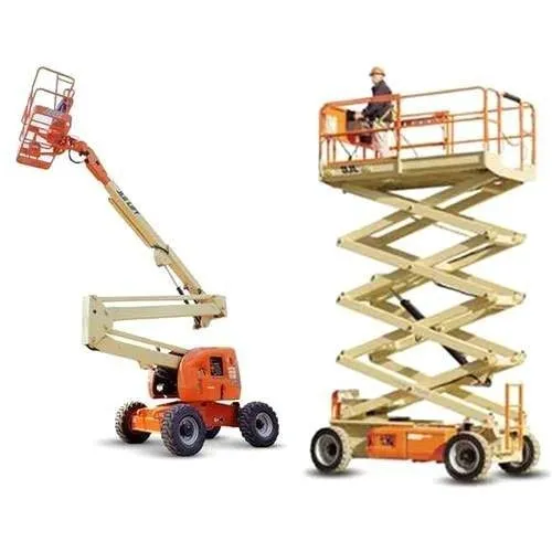 Boom lift working at height